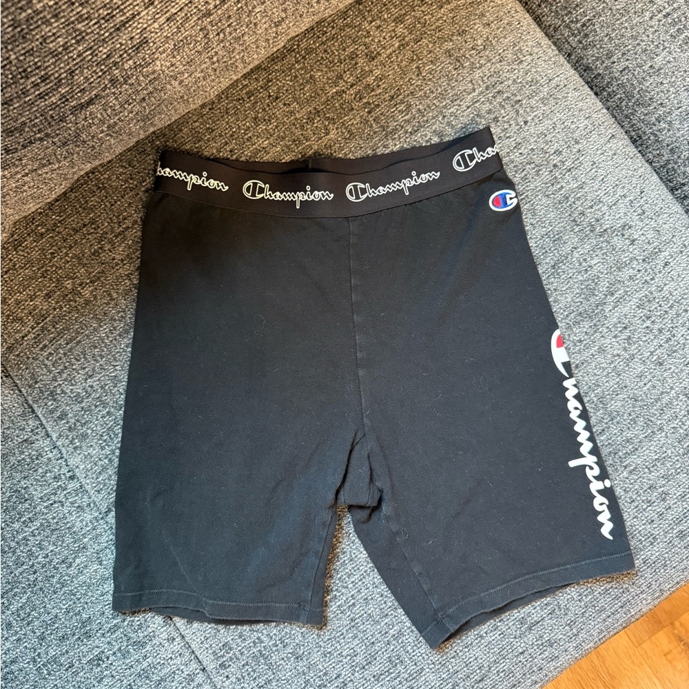 Champion Black Logo Shorts